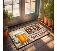 XYBH Felpudo de entrada al aire libre, un día sin cerveza es altamente improbable. ¿Por qué no me arriesgaría? Felpudo para el pasillo al aire libre, alfombra de baño divertida (40 x 60 cm)