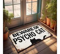 XYBH Felpudo de otoño para exteriores, con texto en inglés "Beware Of Psycho", para cocina, casa de campo, decoración de dormitorio de niños (50 x 80 cm)