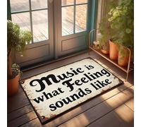 XYBH Felpudo de primavera para entrada al aire libre, música es lo que suena la sensación. Felpudo de verano para exteriores, material genial para tu habitación (65 x 90 cm)
