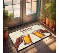 XYBH Felpudo divertido al aire libre con texto en inglés "Cheers To Good Times And Good Friends!", felpudo para decoración de bar deportivo (50 x 80 cm)