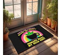 XYBH Felpudo divertido café, cannabis, felicidad; humanos, dolor de cabeza. Felpudo para habitación de niños (50 x 80 cm)
