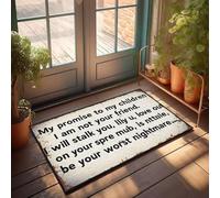 XYBH Felpudo grande de otoño con texto en inglés "My Promise To My Children: I Am Not Your Friend" para la piscina, para exteriores (65 x 90 cm)