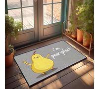 XYBH Felpudo grande para exteriores, diseño de una pera alegre con la frase I'M Pear-Pfect. Felpudo de cocina estilo granja primavera al aire libre (40 x 60 cm)
