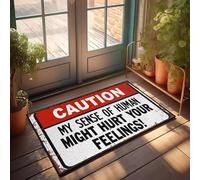 XYBH Felpudo grande para puerta de otoño Precaución: My Sense Of Humanity Might Hurt Your Feelings!, felpudo para dormitorio al aire libre (50 x 80 cm)