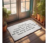 XYBH Felpudo interior para puerta delantera con texto en inglés "I'm Just Me, I'Ve Made Mistakes", para decoración del hogar y hombres (40 x 60 cm)