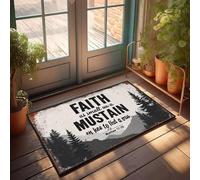 XYBH Felpudo interior para puerta delantera, diseño con texto en inglés "Faith as a Mustard Seed", 50 x 80 cm