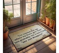 XYBH Felpudo para entrada al aire libre, con texto en inglés "I'Ve Reached That Age Where My Brain Goes", para balcón, decoración de dormitorio para hombres (50 x 80 cm)