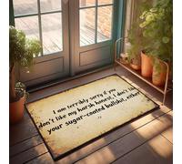 XYBH Felpudo para puerta delantera de otoño al aire libre con texto en inglés "I Am Terribly Sorry If You Don'T Like My Harsh Honest, felpudo divertido para decoración del hogar y sala de juegos (50 x