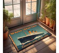 XYBH Felpudo para puerta delantera de otoño, póster vintage del Titanic, divertido tapete para decoración del hogar y sala de juegos (65 x 90 cm)