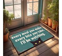 XYBH Felpudo para puerta delantera, divertido cada comida que haces, cada bocado que tomas, I'Ll Be Watching. Juego de alfombras de cocina para exteriores (50 x 80 cm)