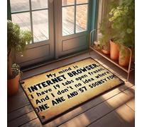 XYBH Felpudo personalizado para puerta de entrada My Mind Is An Internet Browser. Felpudo decorativo para interiores y exteriores (65 x 90 cm)