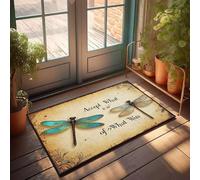 XYBH Felpudo personalizado para puerta delantera, acepta lo que es; deja ir lo que era. Felpudo para sala de juegos, decoración de cabaña de hombre (65 x 90 cm)