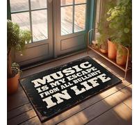 XYBH Felpudo personalizado para puerta delantera, diseño de música es mi escape de toda en la vida, para decoración de puerta de habitación de niños (40 x 60 cm)