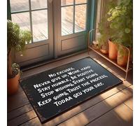 XYBH Felpudos para entrada al aire libre, divertido sin excusas, trabaja duro todos los días. Felpudo personalizado de bienvenida de verano (40 x 60 cm)
