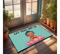 XYBH Felpudos para entrada al aire libre, divertidos, deja ir tus preocupaciones. Felpudo personalizado de bienvenida de verano (50 x 80 cm)