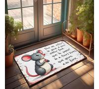 XYBH Felpudos para entrada al aire libre, hogar, divertido diseño de ratón con brazos cruzados. Felpudo decorativo para puerta del hogar (40 x 60 cm)