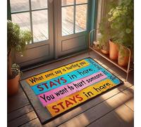XYBH Felpudos para entrada al aire libre, hogar, divertido lo que algunos dicen que te está dañando, se queda aquí. Felpudo decorativo para la puerta del hogar (50 x 80 cm)