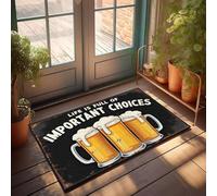 XYBH Funny Sogns Life'S Big Choices: Beer Or None? Felpudo divertido para decoración de habitación, alfombras de otoño para exteriores (65 x 90 cm)