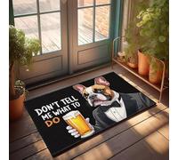 XYBH Home Alone - Felpudo con diseño de perro desafiante en esmoquin con texto en inglés "Don'T Tell Me What To Do". Felpudo de otoño al aire libre, decoración de casa del lago (50 x 80 cm)