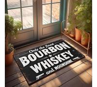XYBH Home Alone - Felpudo con texto en inglés "Only The Finest Bourbon Whisky and Moonshine. Felpudo de otoño al aire libre, decoración de casa del lago (65 x 90 cm)