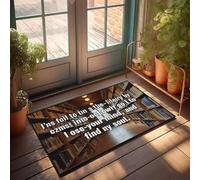 XYBH Home Alone - Felpudo de otoño con texto en inglés "Lost In A Library, I Find My Soul Doord", decoración de casa de lago (65 x 90 cm)
