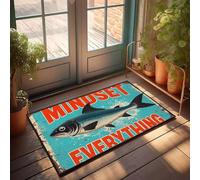 XYBH Home Decor Men Mindset Is Everything.Felpudo de bienvenida divertido para exteriores (65 x 90 cm)