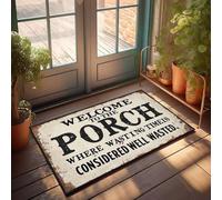 XYBH Home Decor Men Welcome To The Porch Where Wasting Time Is Considered Well Wasted. Felpudo para decoración del hogar y la habitación de los niños (50 x 80 cm)