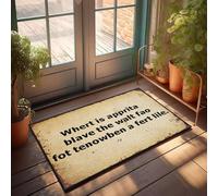 XYBH Home Sweet Apartment Felpudo con texto en inglés "Where Is The Brave Soldier Who Fought Ten times His Weight In Battle?" Felpudo para niños y cocinas (40 x 60 cm)