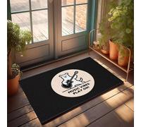 XYBH Home Sweet Apartment Felpudo con un bonito oso tocando la guitarra con vibraciones musicales. Escrito a continuación. Felpudo genial para niños, alfombras para cocina (65 x 90 cm)