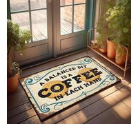 XYBH Home Sweet Apartment Felpudo con una dieta equilibrada es un café en cada mano. Felpudo genial para niños, alfombras para cocina (40 x 60 cm)