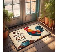 XYBH Home Sweet Apartment Felpudo Rise And Shine! It'S Thumbc Up, Coffee Divine Time! Felpudo para niños, alfombras para cocina (65 x 90 cm)