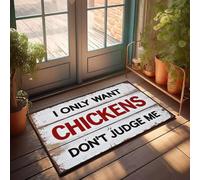 XYBH Home Sweet - Felpudo para apartamento con texto en inglés "I Only Want Chickens Don'T Judge Me" (50 x 80 cm)