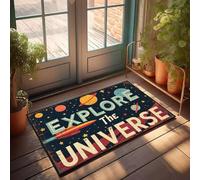 XYBH Home Sweet - Felpudo para apartamento, explora el universo con nosotros, felpudo para niños, alfombras para cocina (65 x 90 cm)