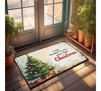 XYBH Home Sweet Home - Felpudo para puerta con texto en inglés "I Look Forward To You More Than Christmas" (65 x 90 cm)