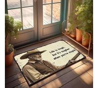 XYBH Home Sweet Home - Felpudo para puerta con texto en inglés "Life Is Tough, But It'S Tougher When You'Re Stupid", alfombra de granja, decoración de barra de cacao caliente (65 x 90 cm)
