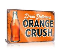 XYBH Letrero de estaño divertido para dormitorio con texto en inglés "Drink Delicious Orange Crush" (30 x 40 cm)