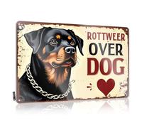 XYBH Letrero de estaño divertido para el dormitorio Rottweiler: The Ultimate Dog Lover'S Breed! Letrero de metal divertido para exteriores (30 x 40 cm)