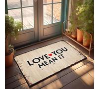 XYBH Stuff For Boys Room Love You Mean It - Felpudo de invierno para porche delantero (65 x 90 cm)