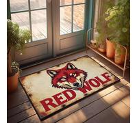 XYBH Tapete de baño con diseño de lobo rojo con texto en inglés "The Rogue Packs Into Town!", 40 x 60 cm
