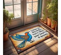 XYBH Tapete de baño de granja con texto en inglés «Listen To The Birds, Your Heart Knows». Felpudo para decoración de baño (50 x 80 cm)