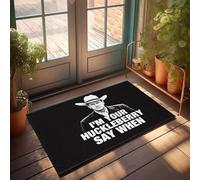 XYBH Tapete de bienvenida de otoño al aire libre con texto en inglés "I'm Your Huckleberry. Say When". Felpudo divertido para decoración de patio con texto divertido para hombres (65 x 90 cm)
