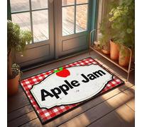 XYBH Tapete de otoño al aire libre para puerta delantera, diseño de manzana con letrero de mermelada de manzana (65 x 90 cm)
