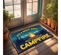 XYBH Tapete de otoño para exteriores con texto en inglés "It's A Great Night For A Campfier", tapete para puerta delantera, porche delantero, decoración de otoño (65 x 90 cm)