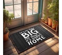 XYBH Tapete de otoño para exteriores con texto en inglés "It'S Not How Big The House Is, It'S Happy Home", tapete para puerta delantera, porche, decoración de otoño (40 x 60 cm)