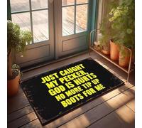 XYBH Tapete de otoño para exteriores con texto en inglés "Just Caught My Pecker, God Is Hurts", para puerta delantera, porche, decoración de otoño (65 x 90 cm)