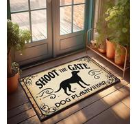 XYBH Tapete de otoño para porche con texto en inglés "Shoot The Gate", para entrenamiento de perros, para exteriores, para invierno (40 x 60 cm)
