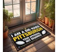 XYBH Tapete decorativo para patio trasero con texto en inglés "I Am A Die-Hard Pittsburgh, accesorios de cocina, patio, bar, 40 x 60 cm)
