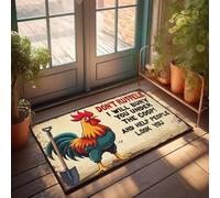 XYBH Tapete para porche delantero al aire libre con texto en inglés "Don'T Ruffle, I'Ll Bury You Under The Coop!", felpudo para el baño (50 x 80 cm)