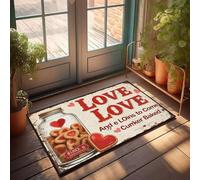 XYBH Tapete para porche delantero con texto en inglés "Love, Love And E Loins To Come Curker", para el baño, para porche delantero (65 x 90 cm)