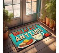 XYBH Tapete para puerta con texto en inglés "Home Alone Breakfast Anytime With Joy!", para exteriores, decoración de casa de lago (50 x 80 cm)